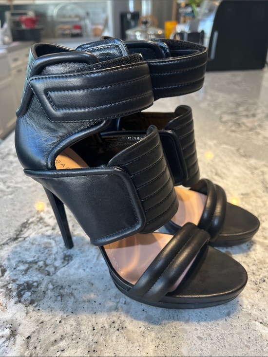 Barbara Bui Shoes - Barbara Bui Black Leather Biker Stiletto Sandals Ankle Cuff EU41 EUC